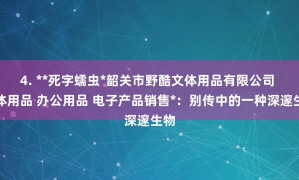 4. **死字蠕虫*韶关市野酷文体用品有限公司 文体用品 办公用品 电子产品销售*:别传中的一种深邃生物